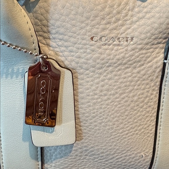 Coach Bleecker Preston mini bag Satchel Buffalo pebbled leather Lt blue seafoam - Picture 3 of 17